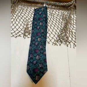 Mens DiMitri Silk Tie Blue Stained Glass Luxury Necktie Tie